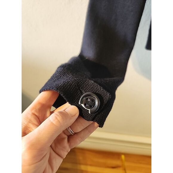 J. Crew Vintage Y2K Black Shawl Wool Button Sweater Cardigan Size Small S pocket - Picture 8 of 9